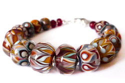 Autumn Coloured Glass Bead Bracelet