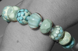 Ice coloured Lampwork Glass Bead Bracelet