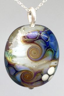 Multi-Coloured Glass Double Helix Glass Bead Pendant