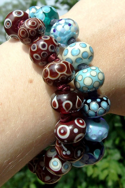 Red and Blue Glass Bead Bracelets