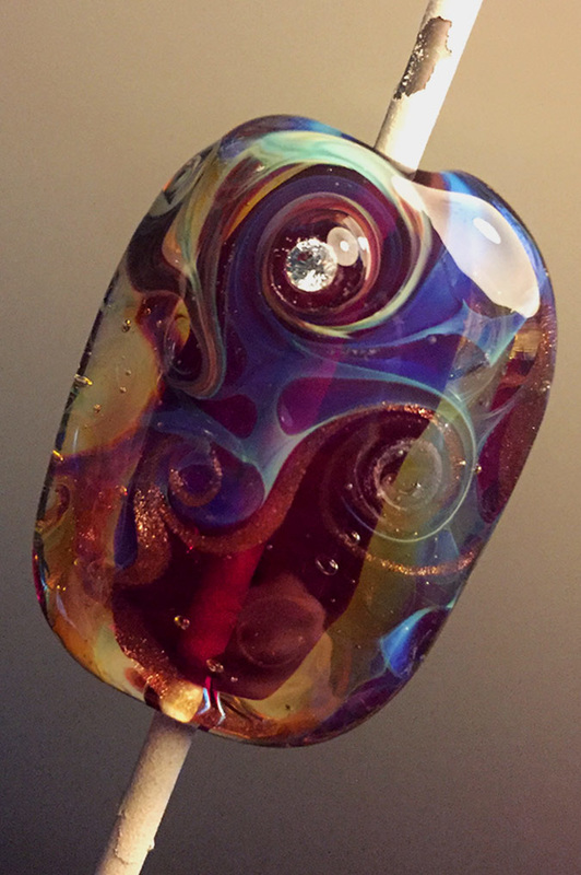 Double Helix Glass bead made by hand